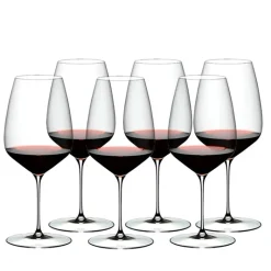 82.9 cl - Riedel Veloce Calice Vino Rosso Cabernet Merlot in Vetro - Set 6 Pezzi