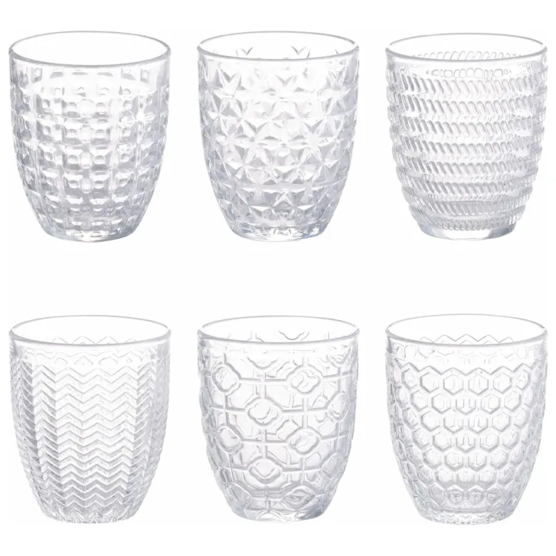 30 cl - Villa D'Este Geometrie Bicchiere Acqua in Vetro - Set 6 Pezzi
