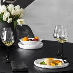 38 cl - Villeroy & Boch Manufacture Rock Calice Vino Bianco in Vetro - Set 4 Pezzi