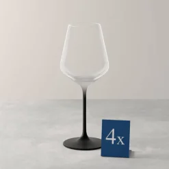 38 cl - Villeroy & Boch Manufacture Rock Calice Vino Bianco in Vetro - Set 4 Pezzi