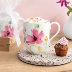37 cl - Villeroy & Boch Mariefleur Basic Tazza Mug In Porcellana Premium - Set 6 Pz
