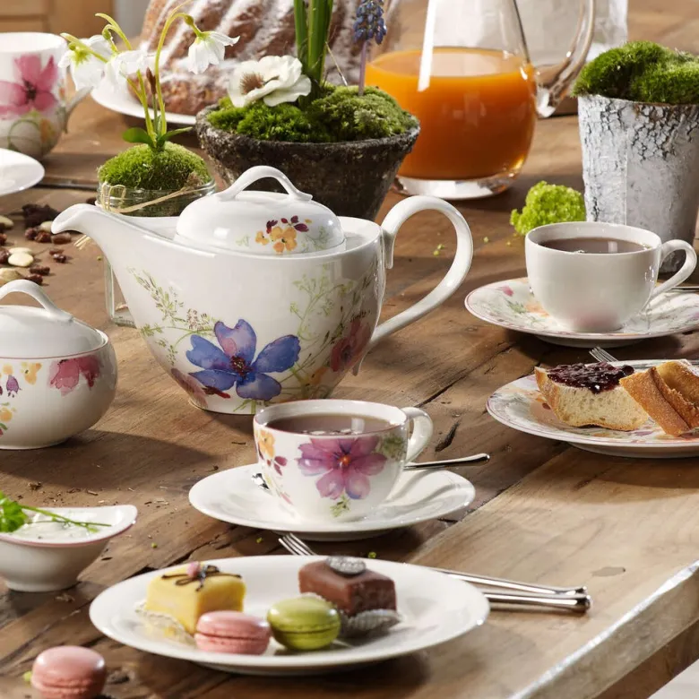 29 cl - Villeroy & Boch Mariefleur Gris Basic Tazza Cappuccino In Porcellana Premium - Set 6 Pz