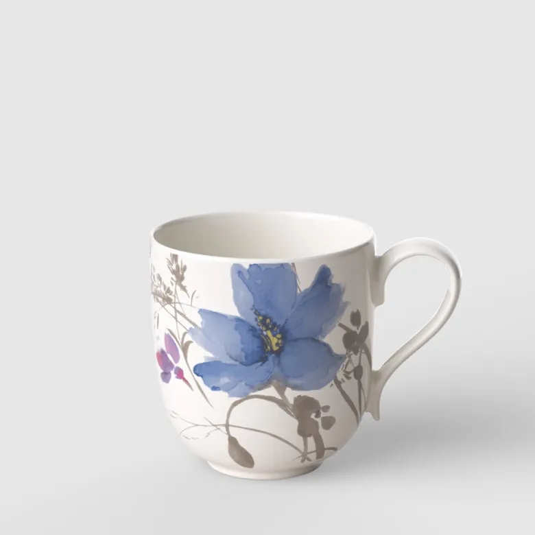 26 cl - Villeroy & Boch Mariefleur Gris Basic Tazza Mug In Porcellana Premium - Set 6 Pz