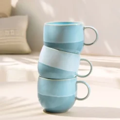 29 cl - Villeroy & Boch Perlemor Aqua Tazza Mug In Porcellana Premium - Set 6 Pz