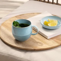 29 cl - Villeroy & Boch Perlemor Aqua Tazza Mug In Porcellana Premium - Set 6 Pz