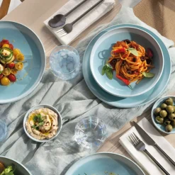 65 cl - Villeroy & Boch Perlemor Aqua Piatto Pasta In Porcellana Premium - Set 6 Pz