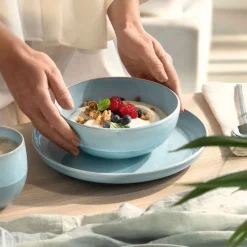 55 cl - Villeroy & Boch Perlemor Aqua Ciotola Cereali In Porcellana Premium - Set 4 Pz