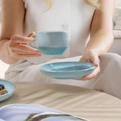 19 cl - Villeroy & Boch Perlemor Aqua Tazzina Caffè In Porcellana Premium - Set 6 Pz