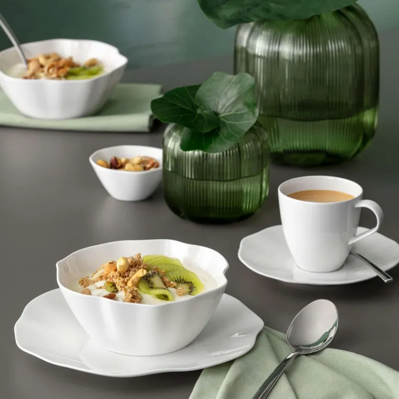 39 cl - Villeroy & Boch Pura Ciotola Cereali In Porcellana Premium - Set 4 Pz