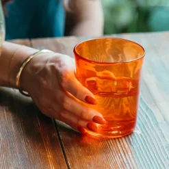 32 cl - Zafferano Bei Bicchiere Acqua in Vetro Soffiato - Set 6 Pezzi