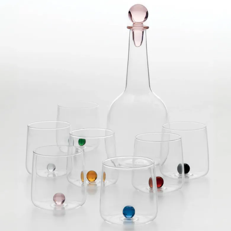 44 cl - Zafferano Bilia Bicchiere Acqua Fatto a Mano in Vetro Borosilicato - Set 12 Pz