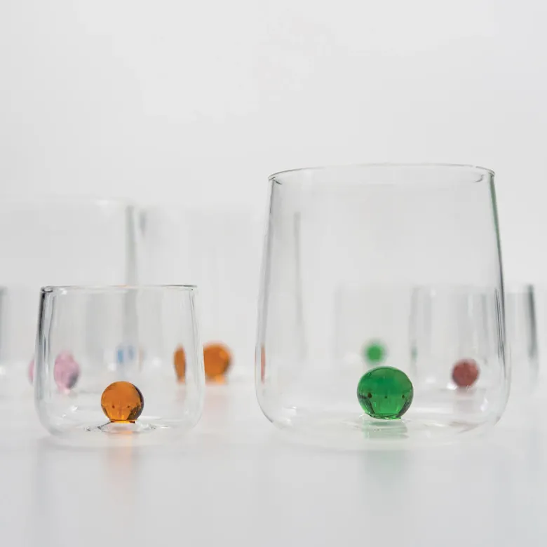 44 cl - Zafferano Bilia Bicchiere Acqua Fatto a Mano in Vetro Borosilicato - Set 12 Pz