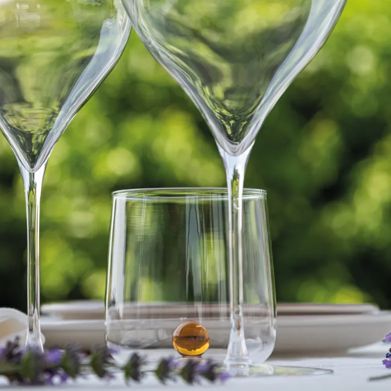 44 cl - Zafferano Bilia Bicchiere Acqua Fatto a Mano in Vetro Borosilicato - Set 12 Pz