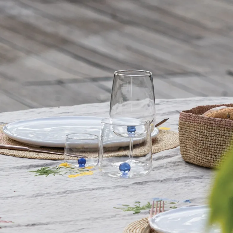 44 cl - Zafferano Bilia Bicchiere Acqua Fatto a Mano in Vetro Borosilicato - Set 12 Pz