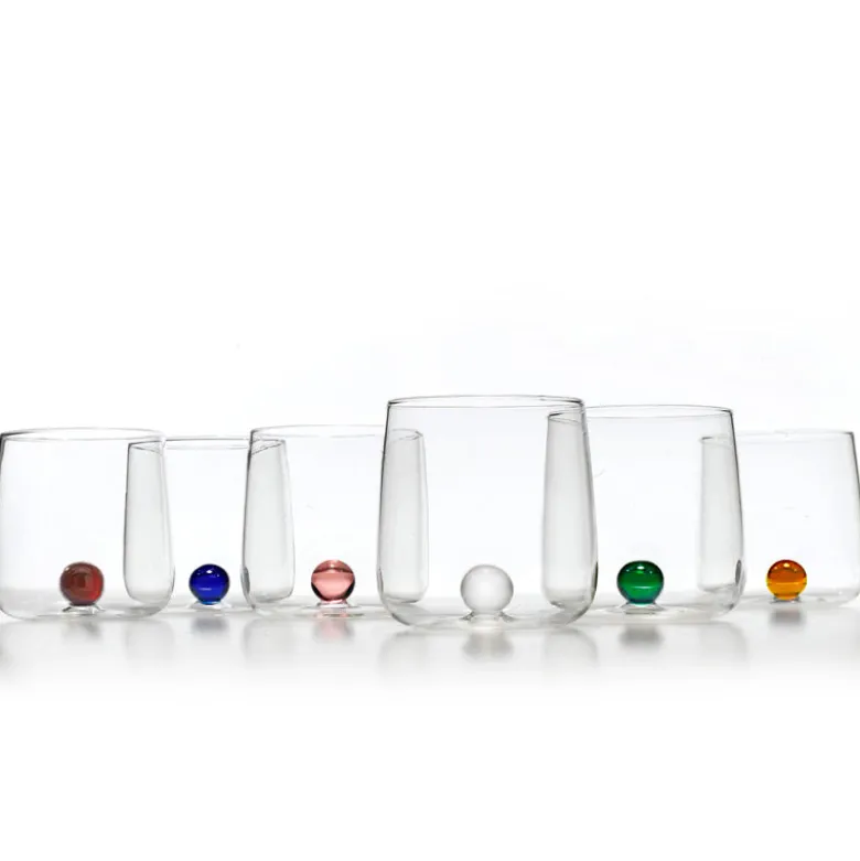 44 cl - Zafferano Bilia Bicchiere Acqua Fatto a Mano in Vetro Borosilicato - Set 12 Pz