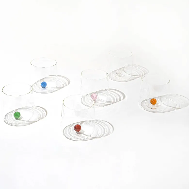 44 cl - Zafferano Bilia Bicchiere Acqua Fatto a Mano in Vetro Borosilicato - Set 12 Pz