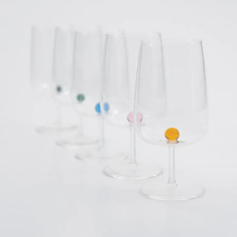 38 cl - Zafferano Bilia Calice Vino Multiuso Bilia Colorata in Vetro Borosilicato - Set 6 Pezzi