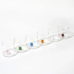 10 cl - Zafferano Bilia Junior Bicchiere Liquore Bilia Colorata in Vetro Borosilicato - Set 6 Pezzi