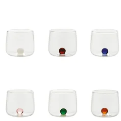 10 cl - Zafferano Bilia Junior Bicchiere Liquore Bilia Colorata in Vetro Borosilicato - Set 6 Pezzi