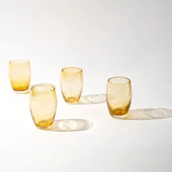 35 cl - Zafferano Bolicante Bicchiere Acqua Bolle in Vetro Soffiato - Set 6 Pezzi