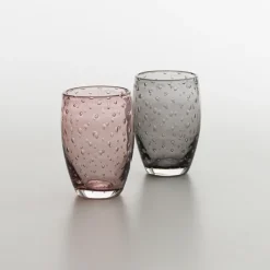 35 cl - Zafferano Bolicante Bicchiere Acqua Bolle in Vetro Soffiato - Set 6 Pezzi