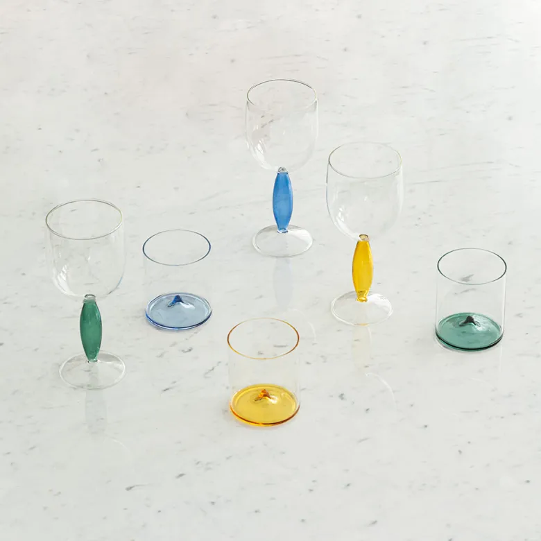 34.5 cl - Zafferano Discobolo Bicchiere Acqua In Vetro Set 4 Pz
