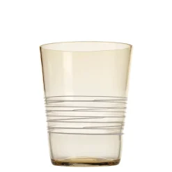 40 cl - Zafferano Filante Bicchiere Acqua Righe in Vetro Soffiato - Set 6 Pezzi