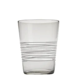 40 cl - Zafferano Filante Bicchiere Acqua Righe in Vetro Soffiato - Set 6 Pezzi