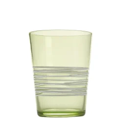 40 cl - Zafferano Filante Bicchiere Acqua Righe in Vetro Soffiato - Set 6 Pezzi