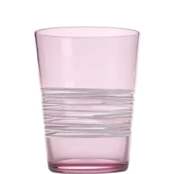 40 cl - Zafferano Filante Bicchiere Acqua Righe in Vetro Soffiato - Set 6 Pezzi