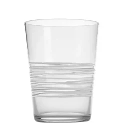 40 cl - Zafferano Filante Bicchiere Acqua Righe in Vetro Soffiato - Set 6 Pezzi