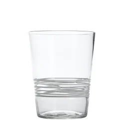 40 cl - Zafferano Filante Bicchiere Acqua Righe in Vetro Soffiato - Set 6 Pezzi