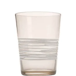 40 cl - Zafferano Filante Bicchiere Acqua Righe in Vetro Soffiato - Set 6 Pezzi
