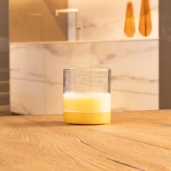 44 cl - Zafferano Filo Bianco Bicchiere Acqua Tumbler In Vetro Borosilicato Set 4 Pz