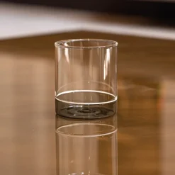44 cl - Zafferano Filo Bianco Bicchiere Acqua Tumbler In Vetro Borosilicato Set 4 Pz