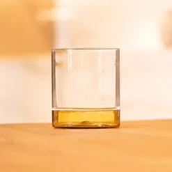 44 cl - Zafferano Filo Bianco Bicchiere Acqua Tumbler In Vetro Borosilicato Set 4 Pz