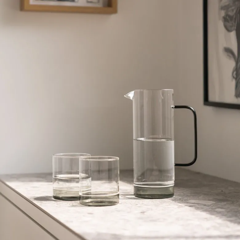 120 cl - Zafferano Filo Bianco Caraffa In Vetro Borosilicato