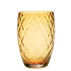 38 cl - Zafferano Losanghe Bicchiere Acqua in Vetro Soffiato - Set 6 Pezzi