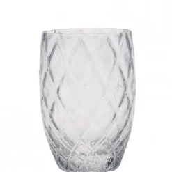 38 cl - Zafferano Losanghe Bicchiere Acqua in Vetro Soffiato - Set 6 Pezzi