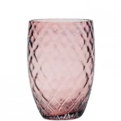 38 cl - Zafferano Losanghe Bicchiere Acqua in Vetro Soffiato - Set 6 Pezzi