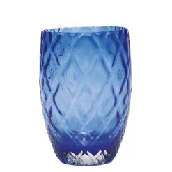 38 cl - Zafferano Losanghe Bicchiere Acqua in Vetro Soffiato - Set 6 Pezzi