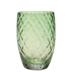 38 cl - Zafferano Losanghe Bicchiere Acqua in Vetro Soffiato - Set 6 Pezzi