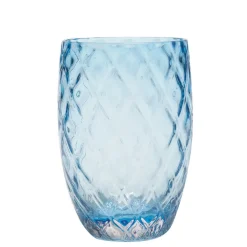 38 cl - Zafferano Losanghe Bicchiere Acqua in Vetro Soffiato - Set 6 Pezzi