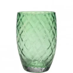 38 cl - Zafferano Losanghe Bicchiere Acqua in Vetro Soffiato - Set 6 Pezzi