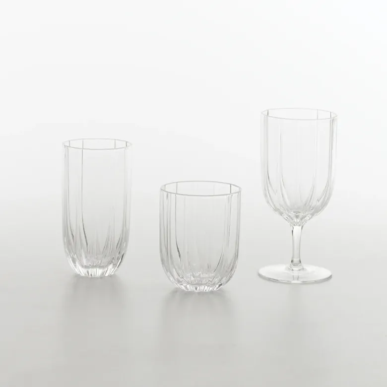 38.5 cl - Zafferano Margherita Bicchiere Acqua In Vetro - Set 4 Pz