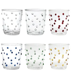45 cl - Zafferano Party Bicchiere Bibita Pallini Colorati in Vetro Borosilicato - Set 6 Pezzi