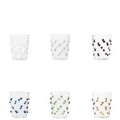 9.5 cl - Zafferano Party Junior Bicchiere Liquore Caffè Fatto a Mano In Vetro Borosilicato Set 6 Pz