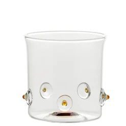 38 cl - Zafferano Patèa Bicchiere Acqua Punti Colorati in Vetro Borosilicato - Set 6 Pezzi