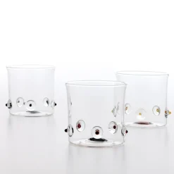 38 cl - Zafferano Patèa Bicchiere Acqua Punti Colorati in Vetro Borosilicato - Set 6 Pezzi