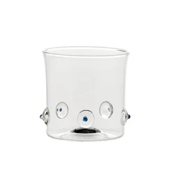 38 cl - Zafferano Patèa Bicchiere Acqua Punti Colorati in Vetro Borosilicato - Set 6 Pezzi
